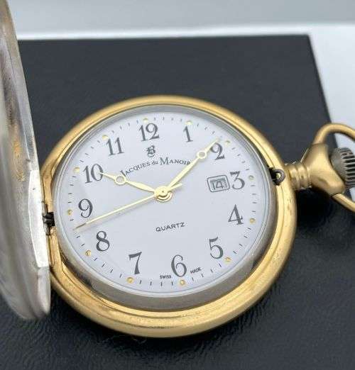 Pocket Watches RETAIL 4000 BEAUTIFUL JACQUES DU MANOIR SWISS ENGRAVED POCKETWATCH was sold for 505.00 on 30 Nov at 22 31 by Legionluxury in Durban ID 574311710